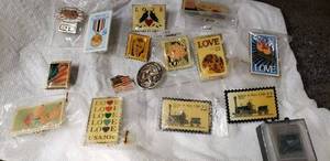lot 223 image: Collection of Stamp Pins