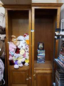 lot 123 image: Pair of Bookshelves Place for Lights at Top, Only Have Lower Doors