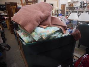 lot 143 image: Pillows, Blankets and Linens as shown
