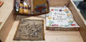 lot 138 image: Belgian Tapestry, Genuine Leather Case, and Cross-stitch Design