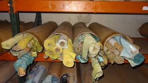 lot 15 image: Large selection of fabric rolls.  Generous quantity.  Patterns vary.