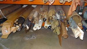 lot 19 image: Large selection of fabric rolls.  Generous quantity.  Patterns vary.
