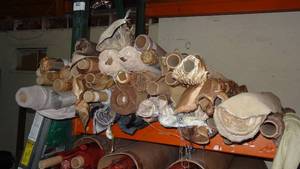 lot 22 image: Large selection of fabric rolls.  Generous quantity.  Patterns vary.