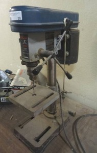 lot 28 image: Ryobi 8 5-speed drill press w 12 chuck.  14 HP. Model DP80