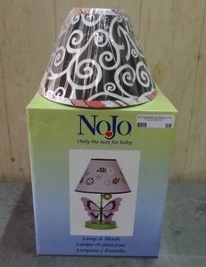 lot 58 image: Nojo Lamp & Shade w additional lamp shade.  Never opened.
