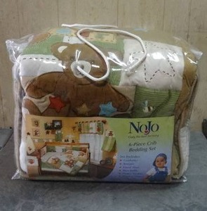 lot 62 image: Nojo B is for Bear 6-piece crib bedding set.  Never opened.