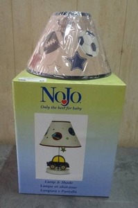 lot 65 image: Nojo Lamp & Shade w additional lamp shade.  Never opened.