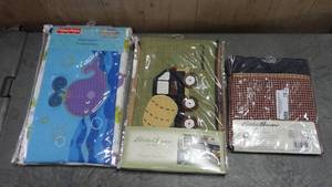 lot 78 image: Eddie Bauer & Fisher Price Nursery accessories. Includes 2 diaper stackers & window valance.