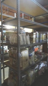 lot 85 image: Metal shelf.  Contents not includes.  Shelf measures 71 x 31 x 120
