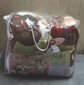 lot 101 image: Nojo Farm Babies 4-piece crib bedding set.  Never opened.
