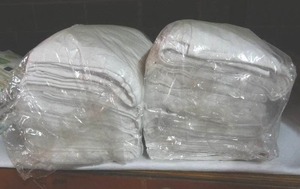 lot 114 image: 2 packs of plush white bath towels, Like new never used unopened