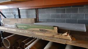 lot 130 image: Fluorescent lighting fixture, tubes and covers.  Misc. sizes.