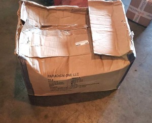 lot 164 image: Box of White 100% cotton t-shirts.  Size Large.