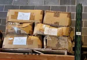 lot 188 image: Pallet of Athletic Heather Grey 8515 t-shirts.  Size Large. 12 cases. Bid is times the quantity
