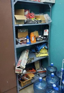 lot 203 image: Metal shelf.  Contents not included.