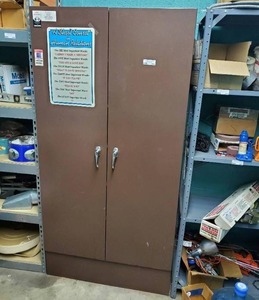 lot 204 image: Metal cabinet.  Contents not included.