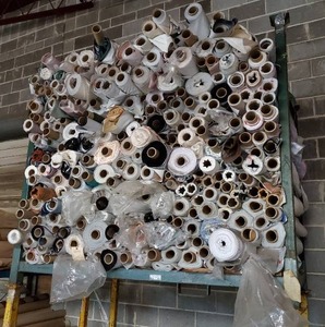 lot 259 image: Large selection of fabric rolls.  Generous quantity.  Patterns vary.