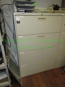 lot 661 image: Metal lateral file cabinet, 53 x 36 x 19