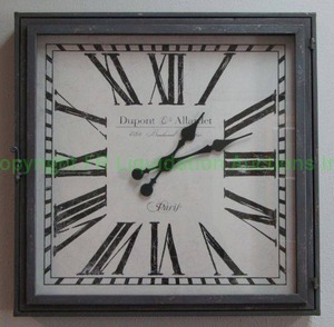 lot 616 image: Dupont & Allardet wall clock with inside storage 26.5 x 26.5