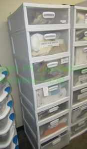 lot 452 image: Assorted fabric samples and remnants includes contents and 7 stacking drawers