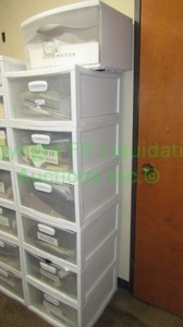 lot 450 image: Assorted fabric samples and remnants includes contents and 7 stacking drawers