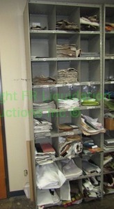 lot 447 image: Metal utility shelf, contents not included, 99 x 36 x 12