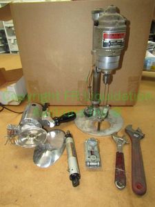 lot 487 image: Premier industrial cutting machine model 515E, Maimin cloth drill and assorted tools