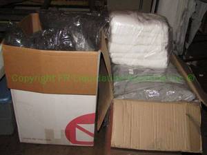 lot 677 image: Assorted towel and shirt samples as shown