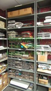 lot 496 image: Metal utility shelf, contents not included 85 x 36 x 12