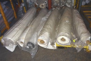 lot 290 image: Large selection of fabric rolls.  Generous quantity.  Patterns vary.