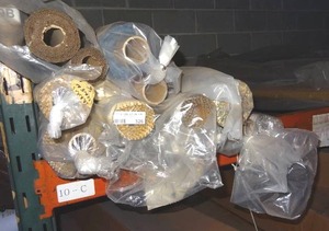 lot 326 image: Large selection of fabric rolls.  Generous quantity.  Patterns vary.