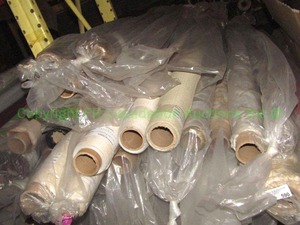 lot 590 image: Large selection of fabric rolls. Generous quantity. Patterns vary.