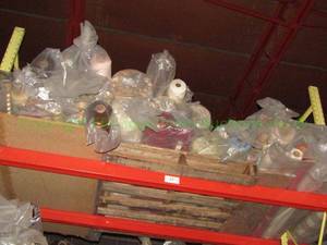 lot 594 image: Large selection of fabric rolls. Generous quantity. Patterns vary.