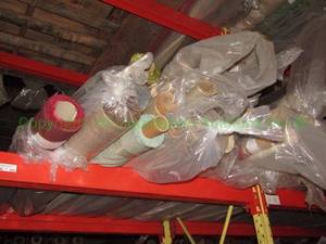 lot 595 image: Large selection of fabric rolls. Generous quantity. Patterns vary.