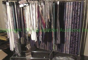 lot 428 image: 2 Commercial clothing racks includes fabricpaper samples