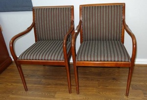 lot 704 image: Lot of 2 wooden office chairs