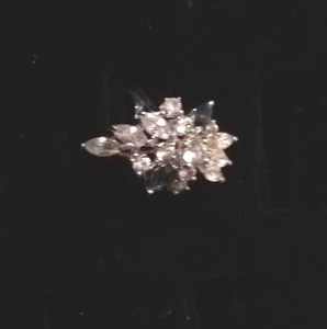 lot 58 image: Sterling Ring, Clear and Blue Stones