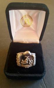 lot 18 image: Sterling Silver Mans Harley Davidson Ring, sz 9.5