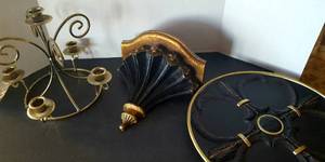 lot 107 image: Black and Gold Fleur De Lis Dcor, Heavy
