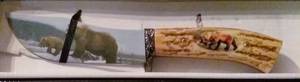 lot 35 image: Collector Bowie style Knife with Bear Theme