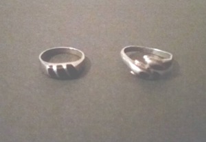 lot 59 image: 2 Sterling Rings, 1 Dolphin and 1 Striped