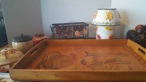 lot 152 image: Autumn Dcor with Vintage Turkey Tray