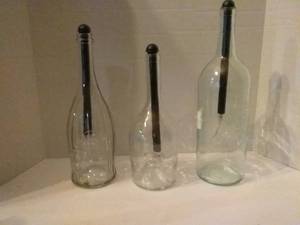 lot 178 image: 3 Pc Wine Bottles with Touch Top Lights