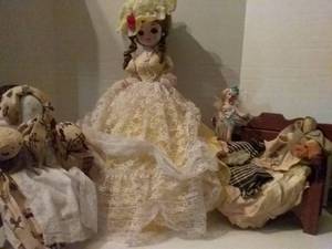lot 195 image: Vintage Dolls, Doll Chairs, &amp Porcelain Fairy