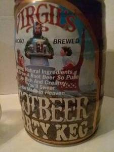 lot 243 image: 3 Pc, 2 Virgils Root Beer Collectors Kegs and Vintage Glass Keg with Brass Spigot&nbsp