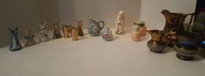 lot 235 image: Collection of Vintage Mini vases, Copper Lusterware, pitchers, &amp more