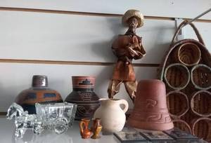 lot 269 image: Mexico Pottery, Paper Mache Man, and More.