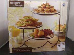 lot 2 image: Pier 1 Imports Buffet Style 4 Piece Server Set. New