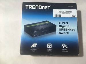 lot 97 image: NEW TRENDNET 5 PORT GIGABIT GREENNET SWITCH