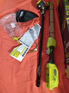 lot 60 image: 40v RYOBI POWERHEAD WITH STRAIGHT SHAFT TRIMMER ATTACHMENT NEW OPEN BOX
